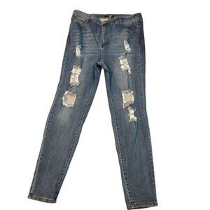 Fashion Nova Jeans Womens 3X Blue Ripped Office Wear Casual 90S